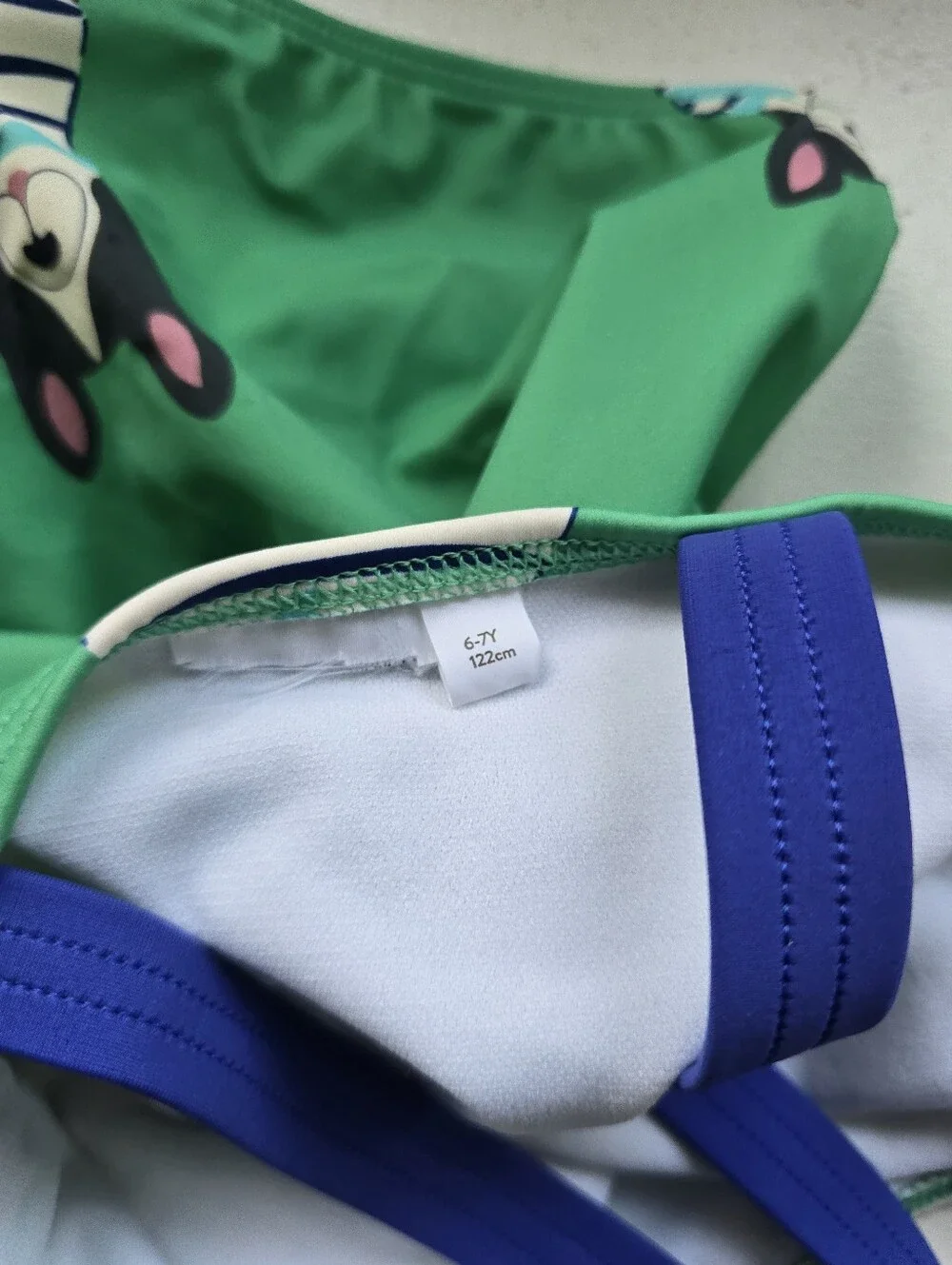 Mini Boden Green One-Piece Swimsuit with Dog Print